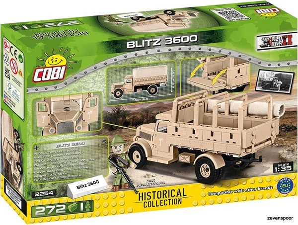 2254 Cobi Bouw Sets WW2 Opel Blitz DAK 4 2254 Cobi Bouw Sets WW2 Opel Blitz DAK - Afbeelding 2