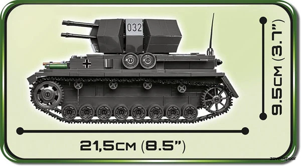 2548 Cobi Bouw Sets Flakpanzer IV Wirbelwind 5 2548 Cobi Bouw Sets Flakpanzer IV Wirbelwind - Afbeelding 3