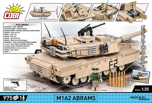 2622 Cobi Bouw Sets M1A2 Abrams 4 2622 Cobi Bouw Sets M1A2 Abrams - Afbeelding 2