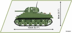 2715 Cobi WWII SHERMAN M4A1 -Speelgoedtrein Winkel CO2715 6