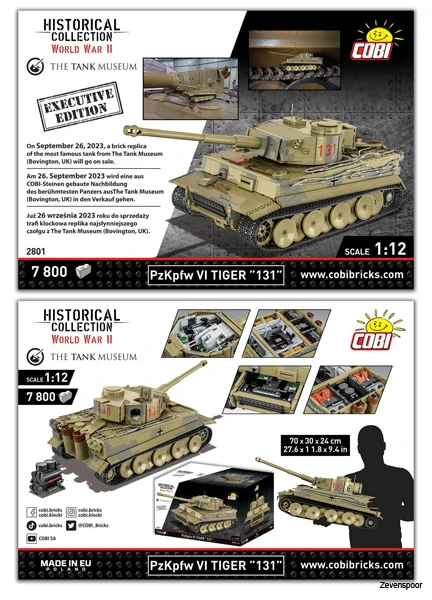 2801 Cobi Bouw Sets TIGER I No 131 Scale 1:12 The Tank Museum EXECUTIVE EDITION 7800 PCS HC WWII 7 2801 Cobi Bouw Sets TIGER I No 131 Scale 1:12 The Tank Museum EXECUTIVE EDITION 7800 PCS HC WWII - Afbeelding 5