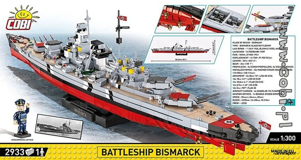 4840 Cobi Bouw Sets Battleship Bismarck – Executive Edition 4 4840 Cobi Bouw Sets Battleship Bismarck – Executive Edition - Afbeelding 2