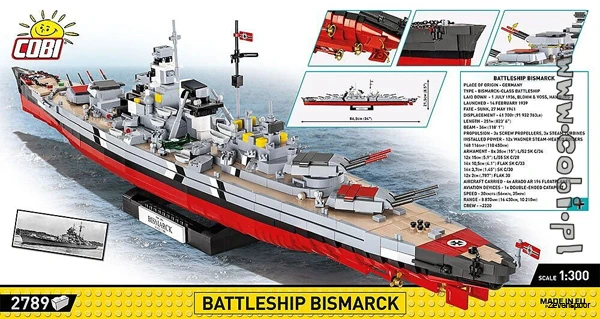 4841 Cobi Bouw Sets Battleship Bismarck 4 4841 Cobi Bouw Sets Battleship Bismarck - Afbeelding 2