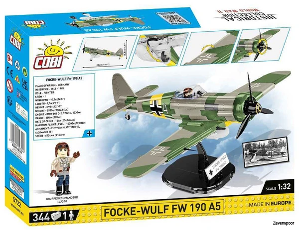 5722 Cobi WWII FOCKE-WULF FW 190 A5 5 5722 Cobi WWII FOCKE-WULF FW 190 A5 - Afbeelding 3