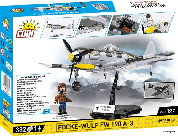 5741 Cobi Bouw Sets Historical Collection 5741 Focke-Wulf FW 190 A3 5741 5 5741 Cobi Bouw Sets Historical Collection 5741 Focke-Wulf FW 190 A3 5741 - Afbeelding 3