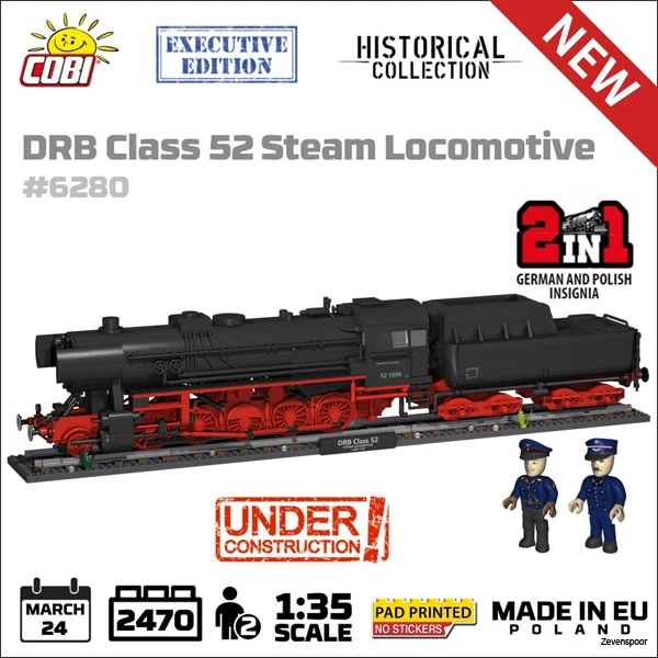 6280 Cobi Bouw Sets DRB Class 52 Steam Locomotive Executive Edition 3 6280 Cobi Bouw Sets DRB Class 52 Steam Locomotive Executive Edition