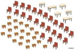 180438 Faller 7 Tische Und 48 Stühle