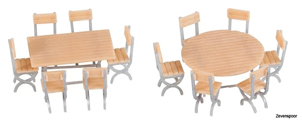 180957 Faller 2 Tische Und 12 Stühle 4 180957 Faller 2 Tische Und 12 Stühle - Afbeelding 2