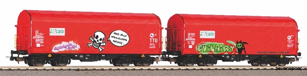 58257 Piko 2er Set Schiebeplanenwg. Caib NS V Mit Graffiti 3 58257 Piko 2er Set Schiebeplanenwg. Caib NS V Mit Graffiti